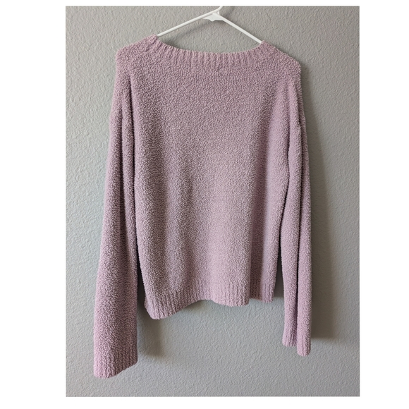 Mauve Crew Neck Boucle Textured Sweater Long Sleeves Sz. M - Picture 3 of 7